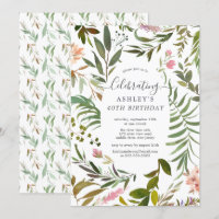 Watercolor Floral Botanical Birthday