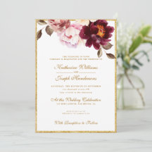 Watercolor Floral Burgundy - Buquê Romance