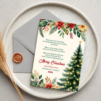 Convites Watercolor Floral Christmas Greeting Card