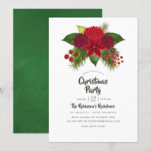 Watercolor Floral Christmas Party