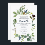Convites Watercolor Floral e Foliage Bat Mitzvah<br><div class="desc">Composto por uma escrita lúdica e uma tipografia serif; Tudo contra um pano de fundo branco e uma estrutura foliar de cor d'água.

Este foi projetado por materiais de terceiros selecionados,  exclusivos para o Zazzle.

Disponível aqui:http://www.zazzle.com/selectpartysupplies</div>