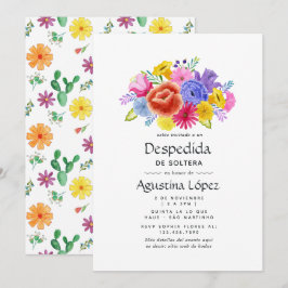 Convites Watercolor Floral Espanhol Fiesta Bachelorette