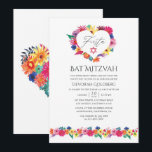 Convites Watercolor Floral Fiesta Bat Mitzvah<br><div class="desc">Watercolor floral fiesta bat mitzvah convida com tipografia de escrita manual projetada para ser rápida e facilmente personalizada de acordo com as especificações do seu evento.</div>