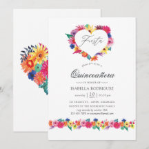Watercolor Floral Fiesta Quinceañera