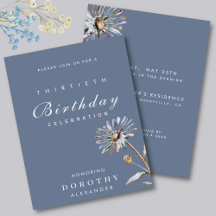 Watercolor Floral Modern Elegant Aniversário