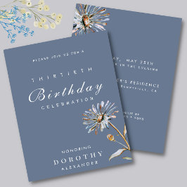 Convites Watercolor Floral Modern Elegant Aniversário