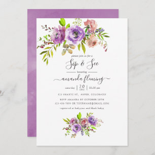 Convites Watercolor Floral Primavera Sip e Consulte