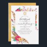 Convites Watercolor Floral Safari Bat Mitzvah<br><div class="desc">Boho burgundy e gold safari temiam o convite de bat mitzvah com tipografia elegante,  personalizável para suas especificidades de evento.</div>