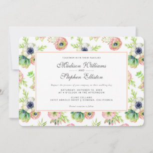 Convites Watercolor Floral & Succulents - Casamento