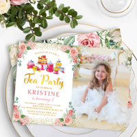 Watercolor Floral Tea Party Girls - Foto de Aniver