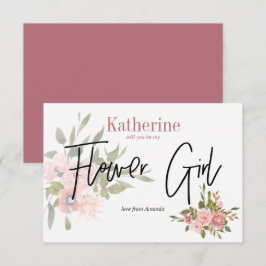 Convites Watercolor Floral, Você Será Minha Menina Flor