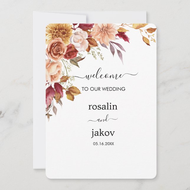 Convites watercolor floral wedding (Frente)
