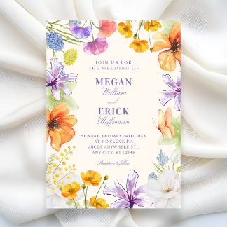 Convites Watercolor floral  wedding