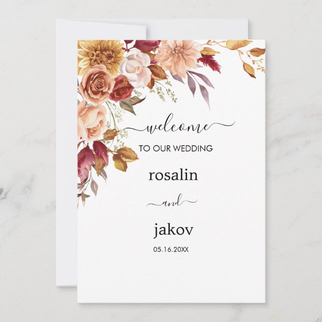 Convites watercolor floral wedding (Frente)