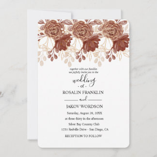 Convites watercolor floral wedding Invitation