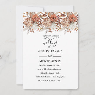 Convites watercolor floral wedding Invitation