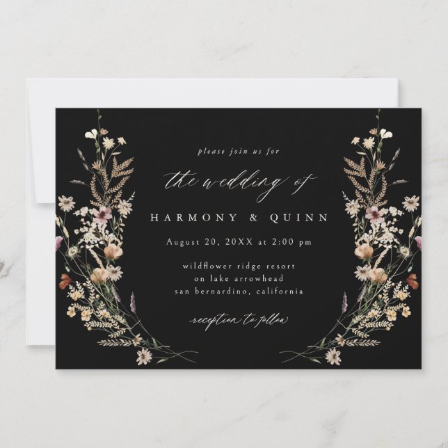 Convites Watercolor Floral Wedding Invitation (Frente)