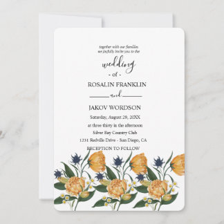 Convites watercolor floral wedding Invitation