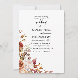 Convites watercolor floral wedding Invitation