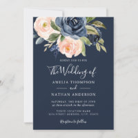 Watercolor Florals Peach Marinho Wedding