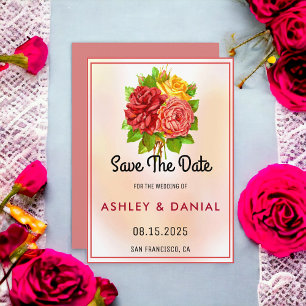 Convites Watercolor floresce floral Casamento Salve a Data