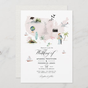 Convites Watercolor Florida USA Destination Wedding Photo