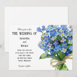 Convites Watercolor Forget-me-nots Wedding