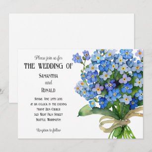 Convites Watercolor Forget-me-nots Wedding