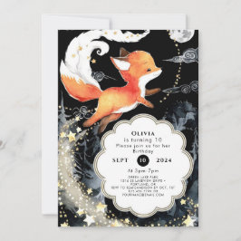 Convites Watercolor Fox Birthday