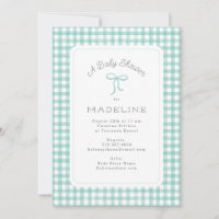 Watercolor Gingham Mint Green Chá de fraldas