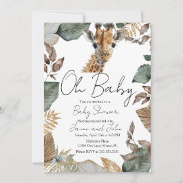Convites Watercolor Giraffe Wild Baby Shower