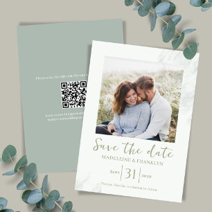 Convites Watercolor Green Salva o Casamento de Fotografia d