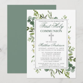 Convites Watercolor Greenerion Communion Silver Sage Green