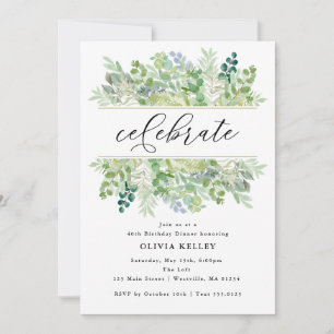 Convites Watercolor Greenery and Foliage Party