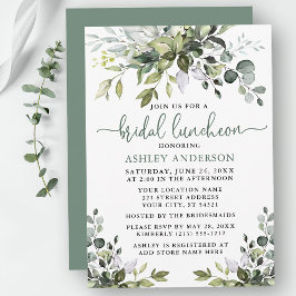 Convites Watercolor Greenery Sage Green Bridal