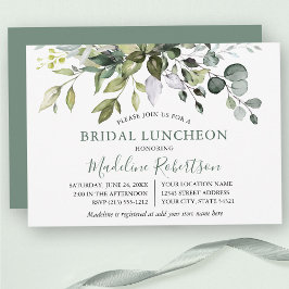 Convites Watercolor Greenery Sage Green Bridal