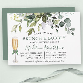 Convites Watercolor Greenery Sage Green Bridal Brunch