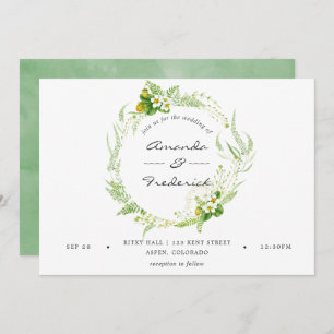 Convites Watercolor Greenery Wedding