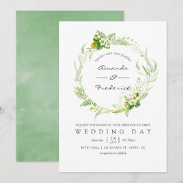 Convites Watercolor Greenery Wedding