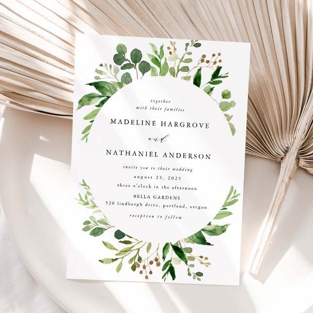 Convites Watercolor Greenery Wedding (Criador carregado)