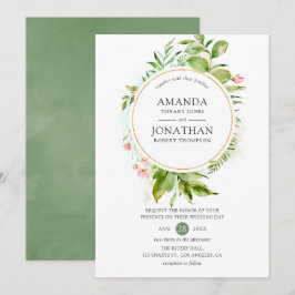 Convites Watercolor Greenery Wedding