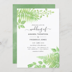 Convites Watercolor Greenery Wedding