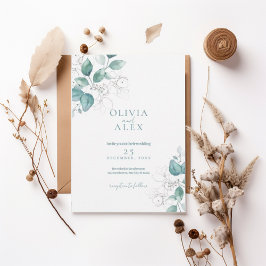 Convites Watercolor Greenery Wedding Invitation