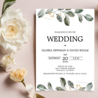 Convites Watercolor Greenery Wedding Invitation