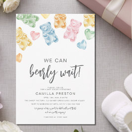 Convites Watercolor Gummy Bears Baby Shower