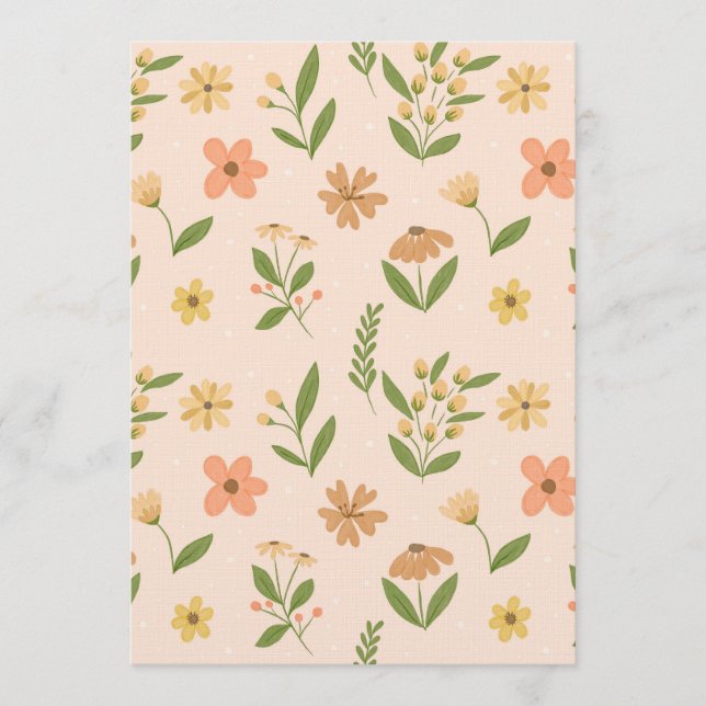 Convites Watercolor Hand-Drawn Colorful Botanical Seamless  (Frente)
