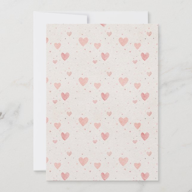 Convites Watercolor Heart Pattern Invitation (Frente)