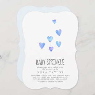 Convites Watercolor Hearts Boy Sprinkle Invitation