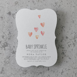 Convites Watercolor Hearts Girl Sprinkle Invitation