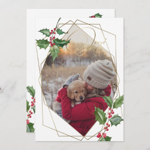 Convites Watercolor Holly e Red Berries